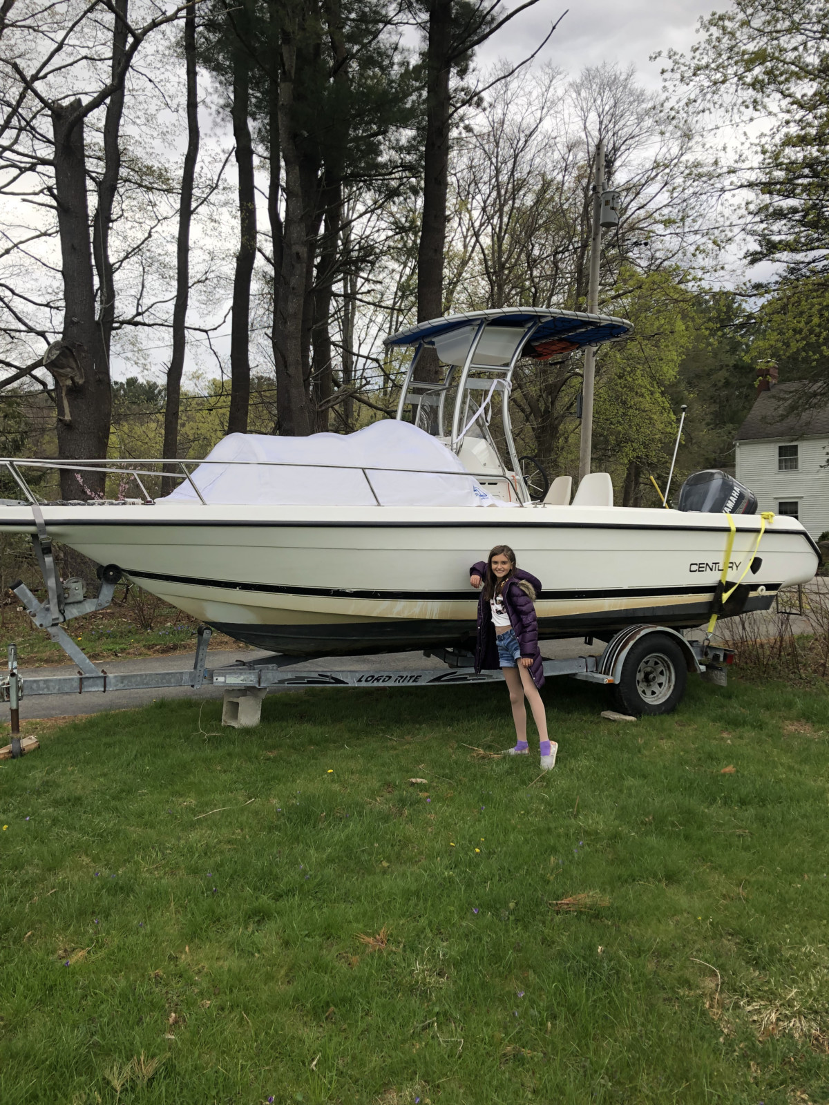 Century 2100 center console fishing boat with The element bow dodger